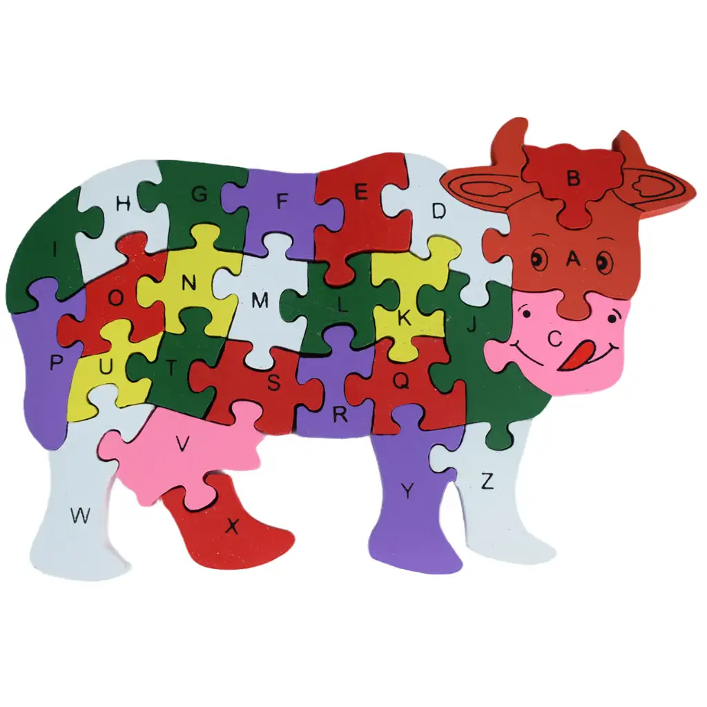 ABC - 123 tehén fa oktató puzzle kép 1