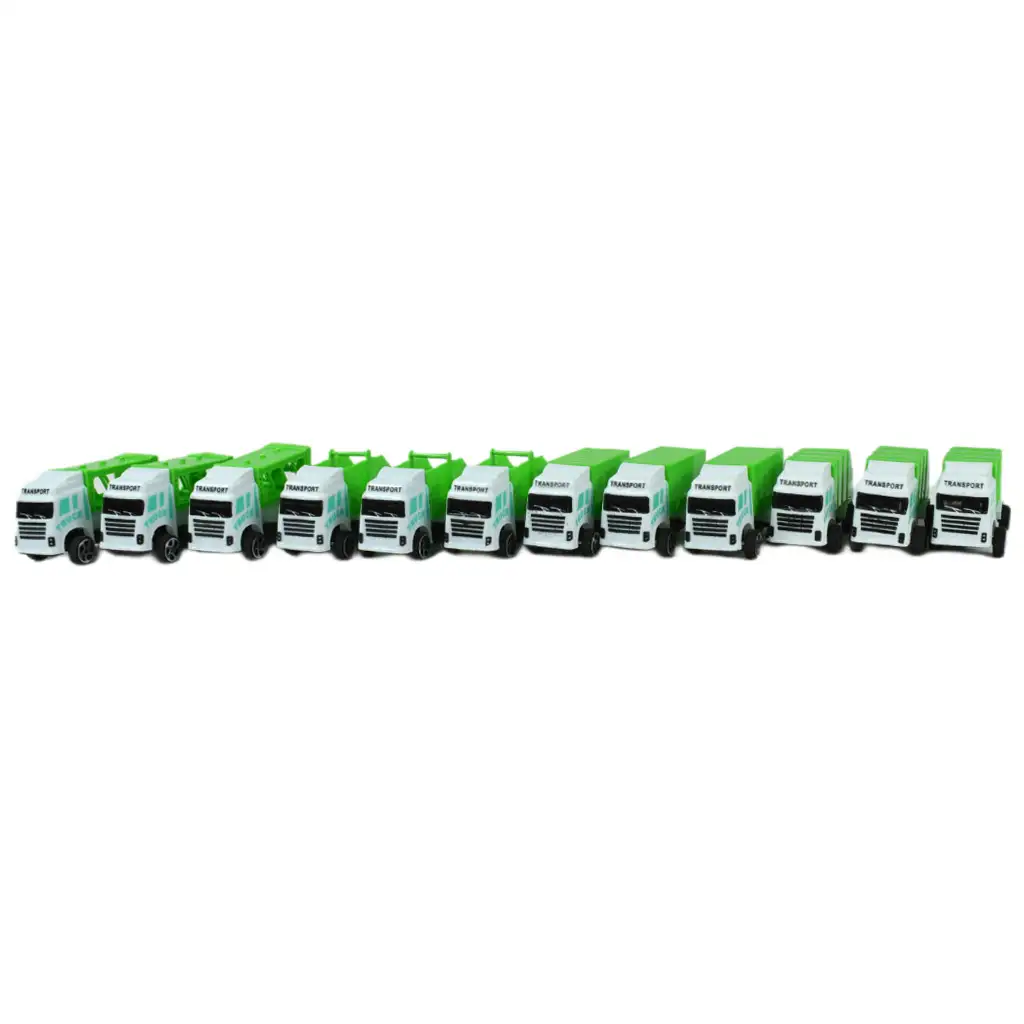 Sanitation Truck: 12 db-os hulladékszállító teherautó szett 1/64 kép 4