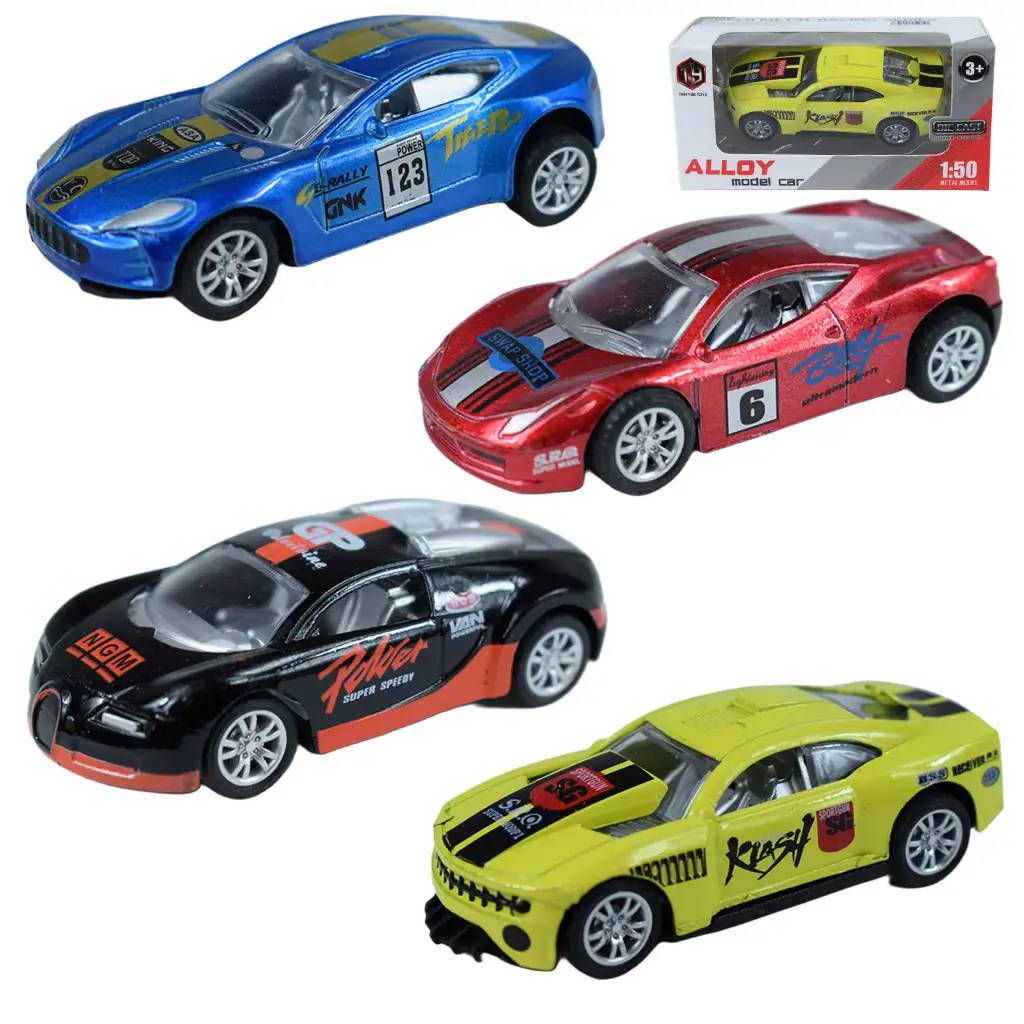 Car Model: Fém versenyautó többféle változatban 7cm 1/50 1db kép 1