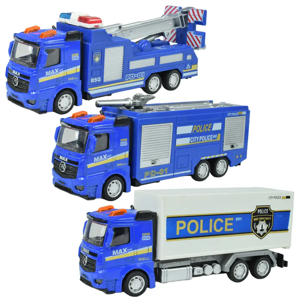 Police Cars: Lendkerekes rendőrségi kamion többféle változatban 19cm kép 1
