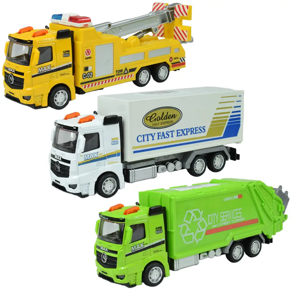 City Cars: Városi lendkerekes teherautó többféle változatban 19cm 1db kép 1