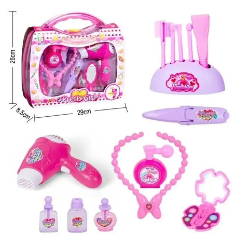 Szépségszett átlátszó-pink bőröndben kiegészítőkkel kép 1