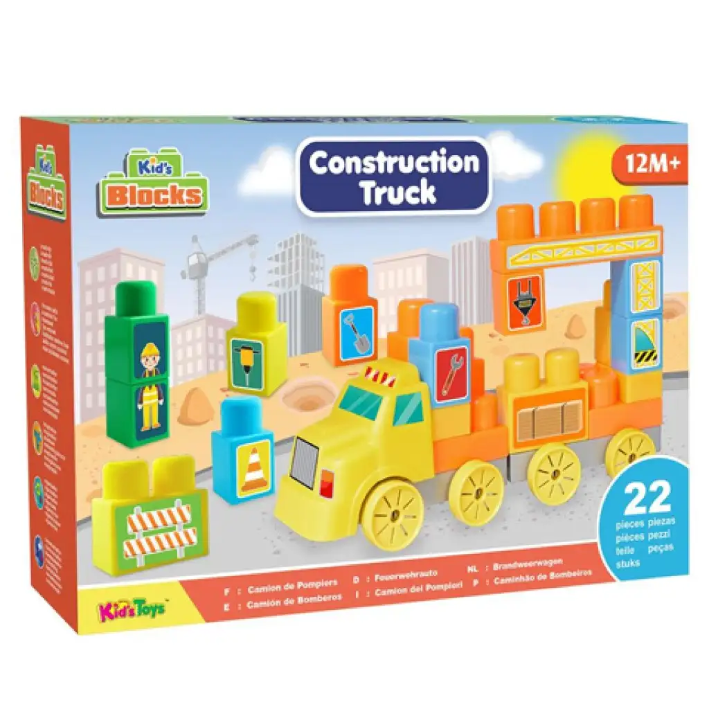 Construction Truck teherautós építőkocka szett 22db-os kép 1
