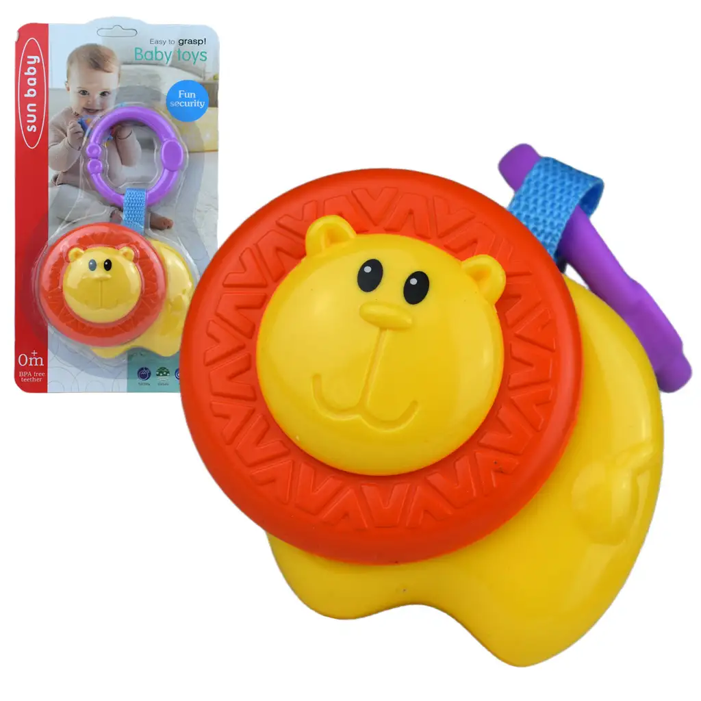 Sun Baby: Vidám oroszlán BPA mentes bébi csörgő kép 1