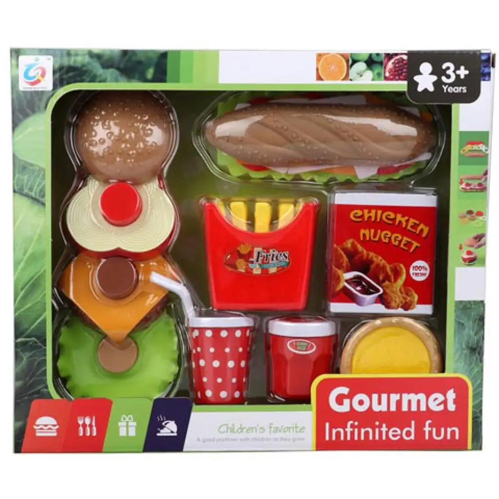 Gourmet hamburgeres élelmiszer készlet kép 1