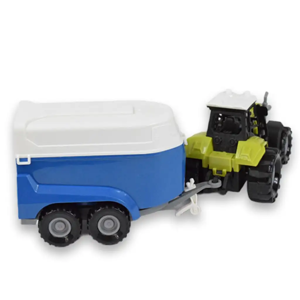 Farm Truck: Lószállító traktor utánfutóval, fénnyel és hanggal 23cm kép 3