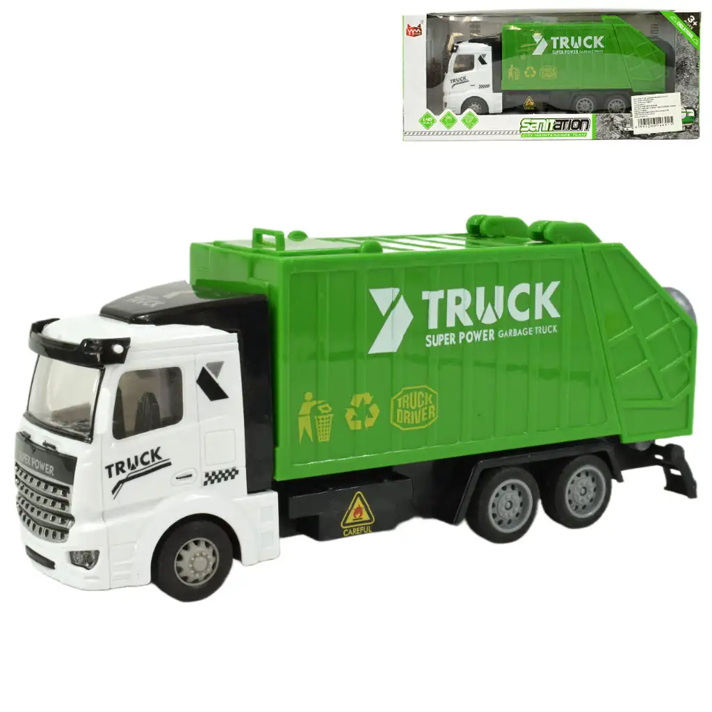 Super Truck: Konténeres lendkerekes szemétszállító kamion 20cm kép 1