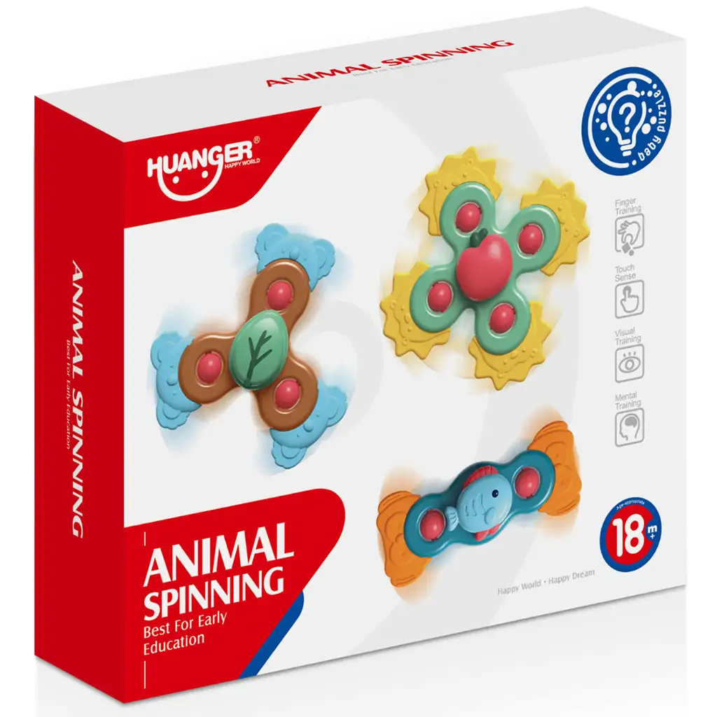 Happy World: Baby spinner 3db-os állatos készségfejlesztő játékszett kép 5