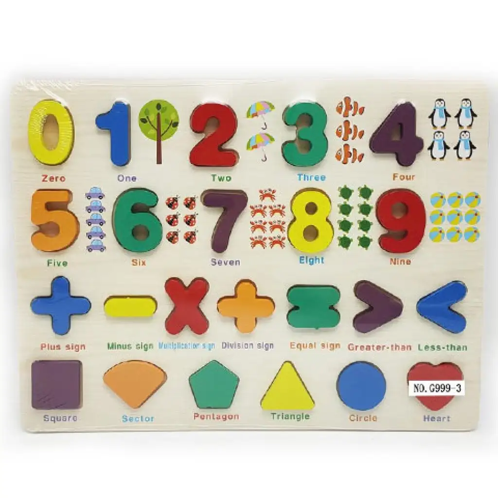 Számok és formák fa formaillesztő puzzle kép 1