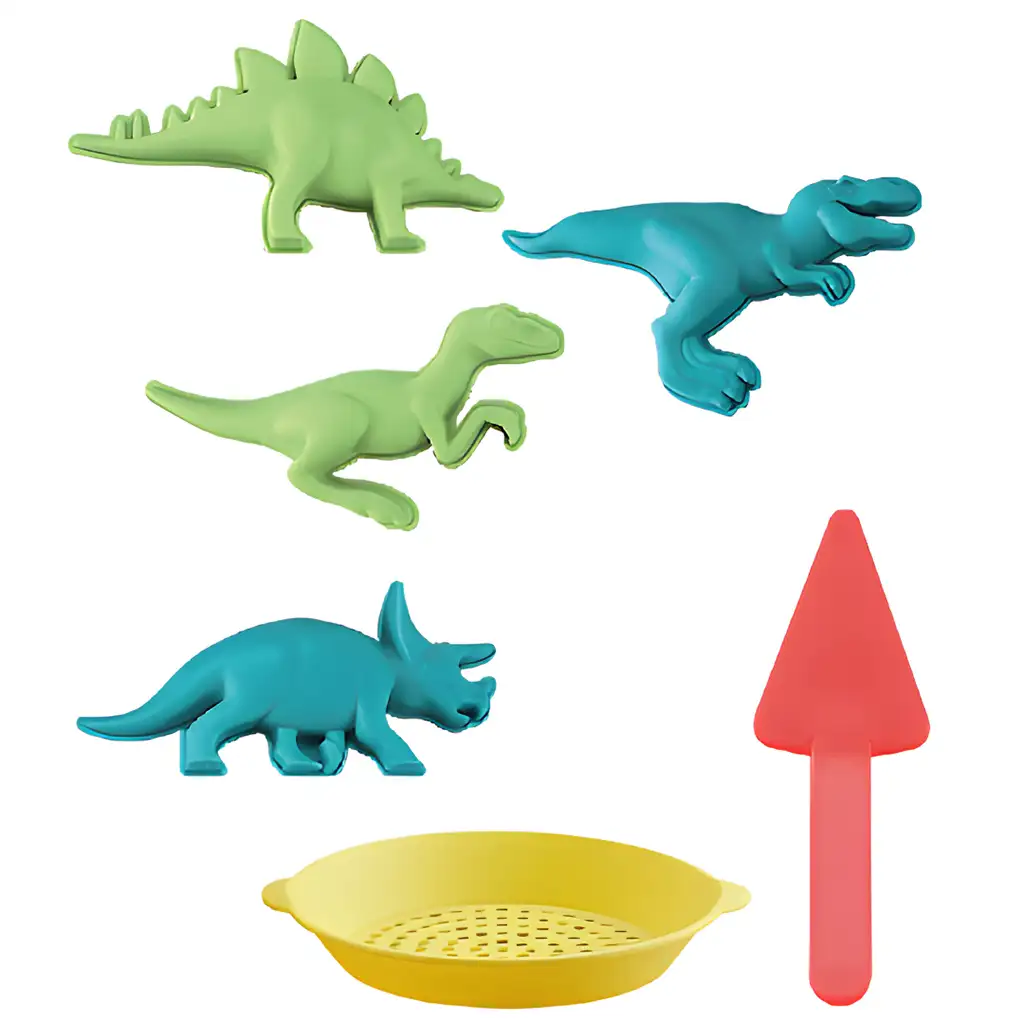 Dinoszauruszos homokozó szett szitával kép 1