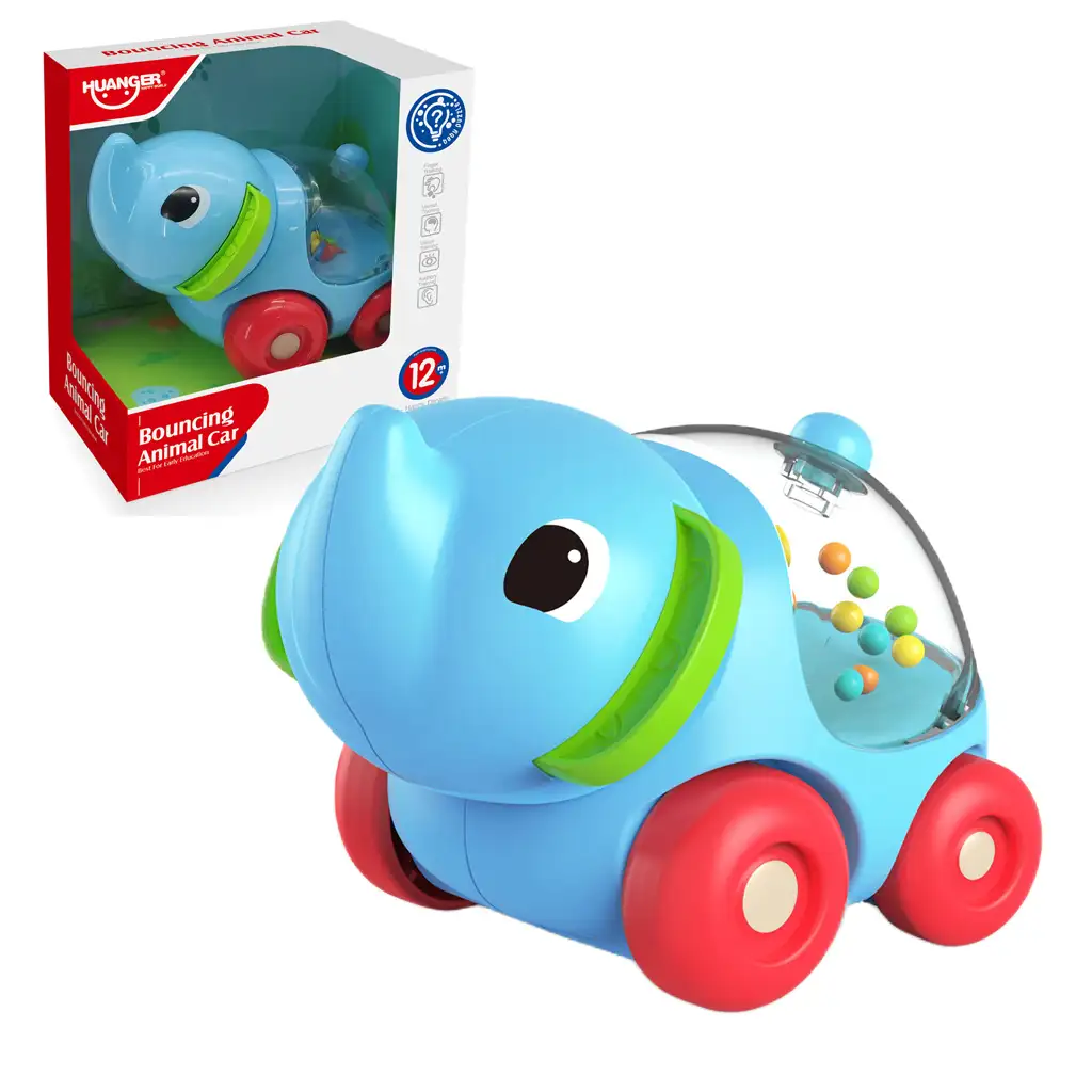 Happy World: Gurulós csörgő elefánt 11cm kép 1