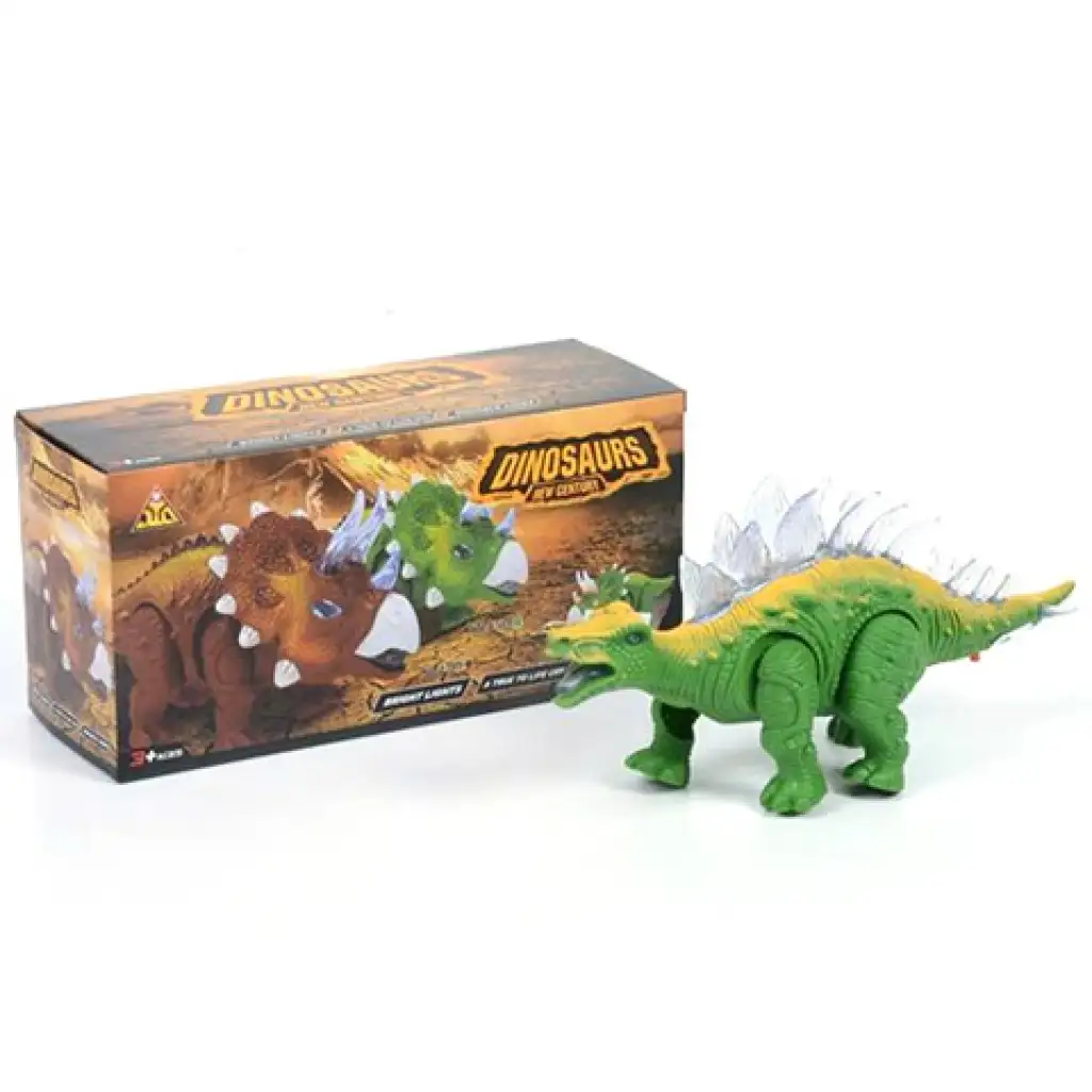Sztegoszaurusz zöld színű dinoszaurusz figura fény effektekkel kép 1