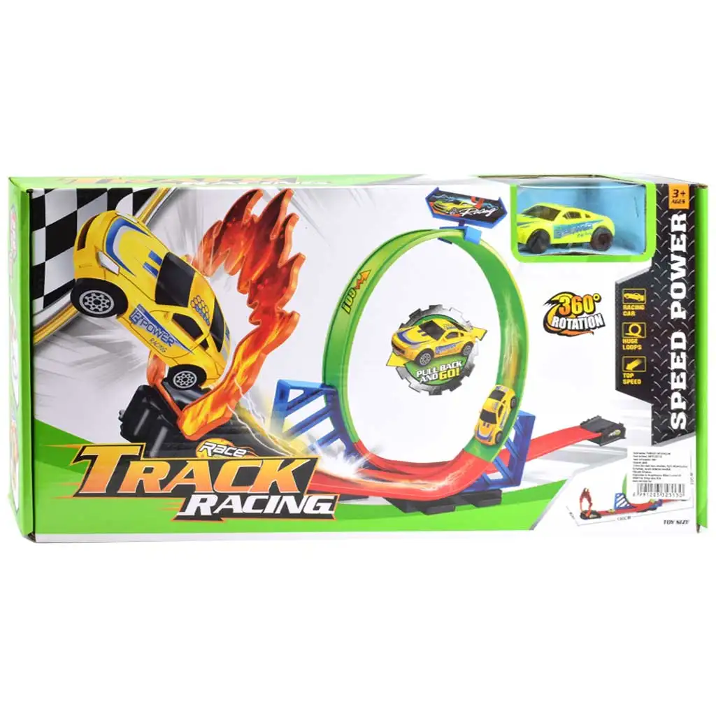 Track Racing 360°-os szuper hurok versenypálya 1db kisautóval kép 1