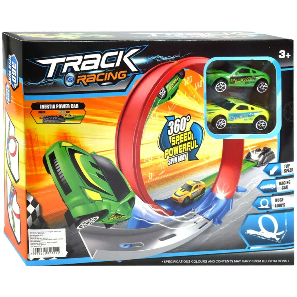 Track Racing versenypálya 360°-os szuper hurokkal 2db kisautóval kép 1