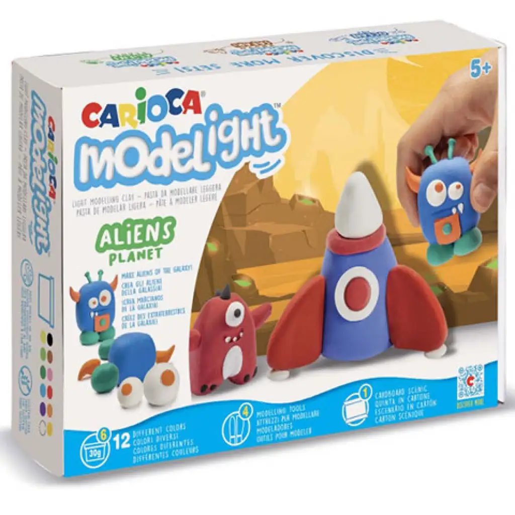 Modelight Maxi Play Box Űrlények gyurma szett - Carioca kép 1