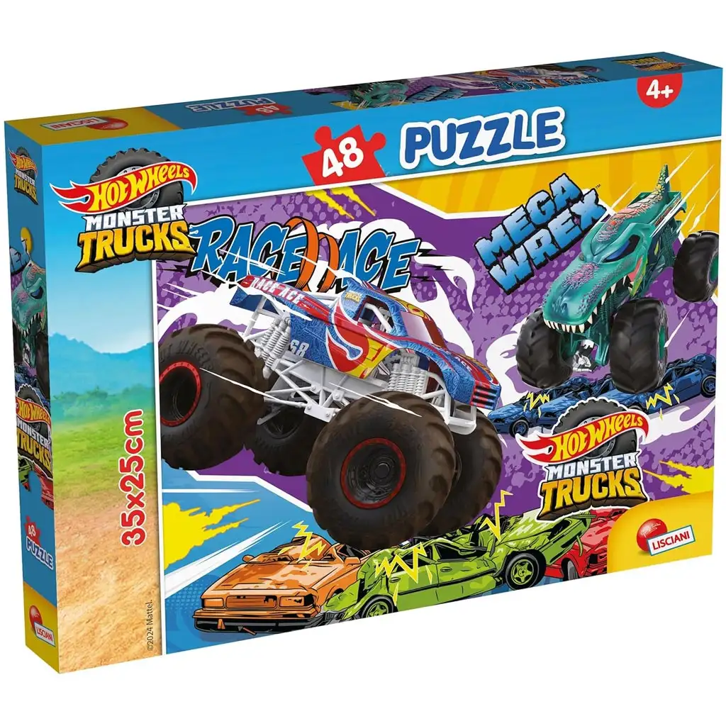 Hot Wheels Monster trucks 48db-os puzzle 35x25cm - Lisciani kép 1
