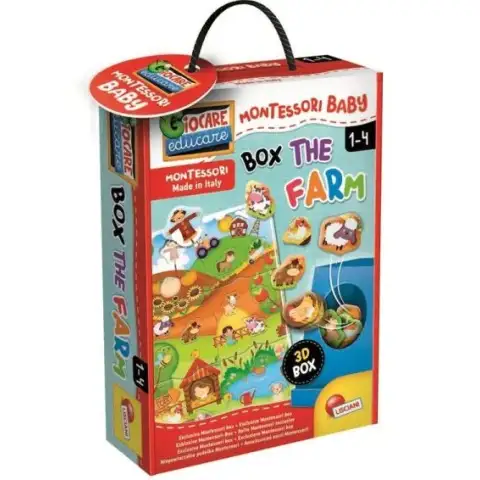 Montessori: Baby Box készségfejlesztő formaillesztő puzzle - Farm - Lisciani kép 1