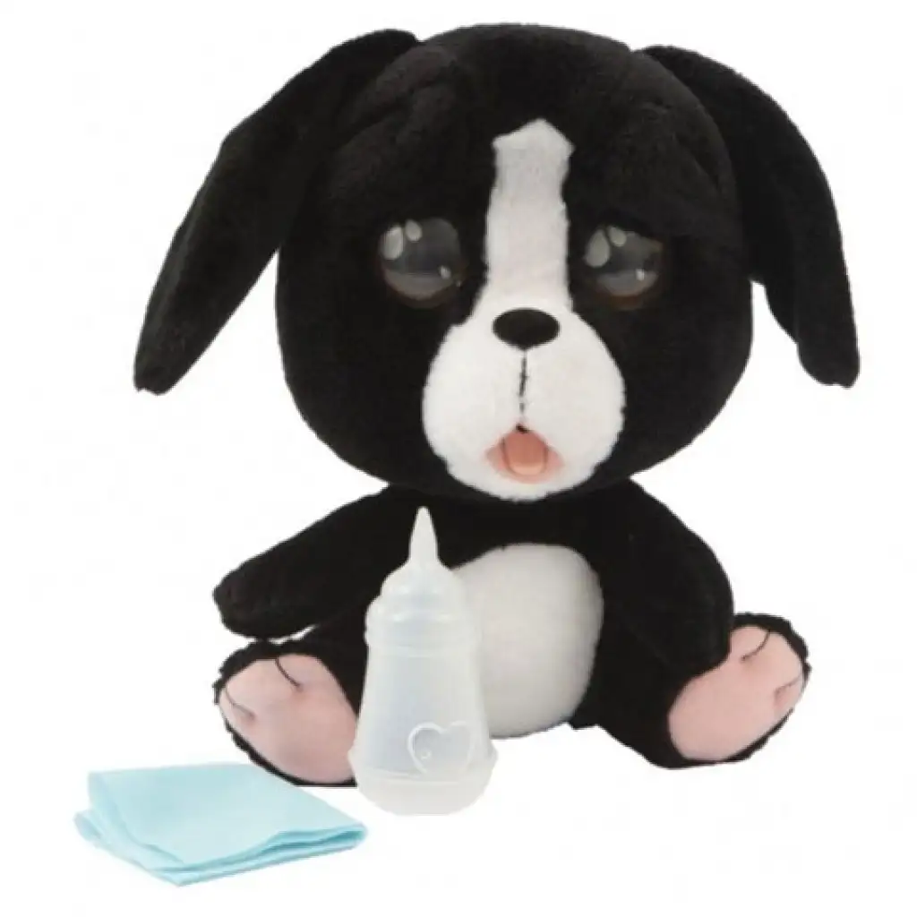 Cry Pets: Pityergő fekete kiskutya plüss játék kép 2