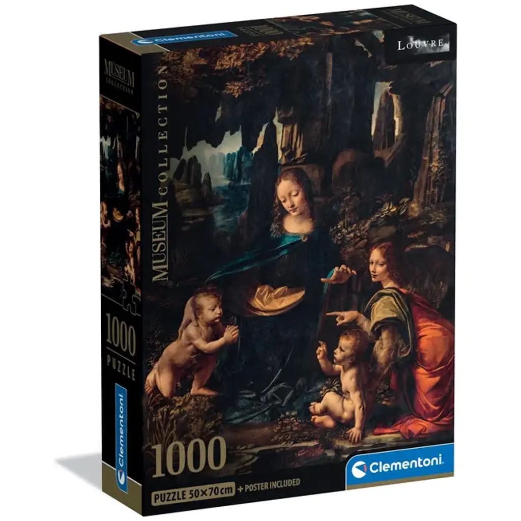 Museum Collection: Leonardo da Vinci - A sziklák szűze 1000 db-os puzzle poszterrel - Clementoni kép 1