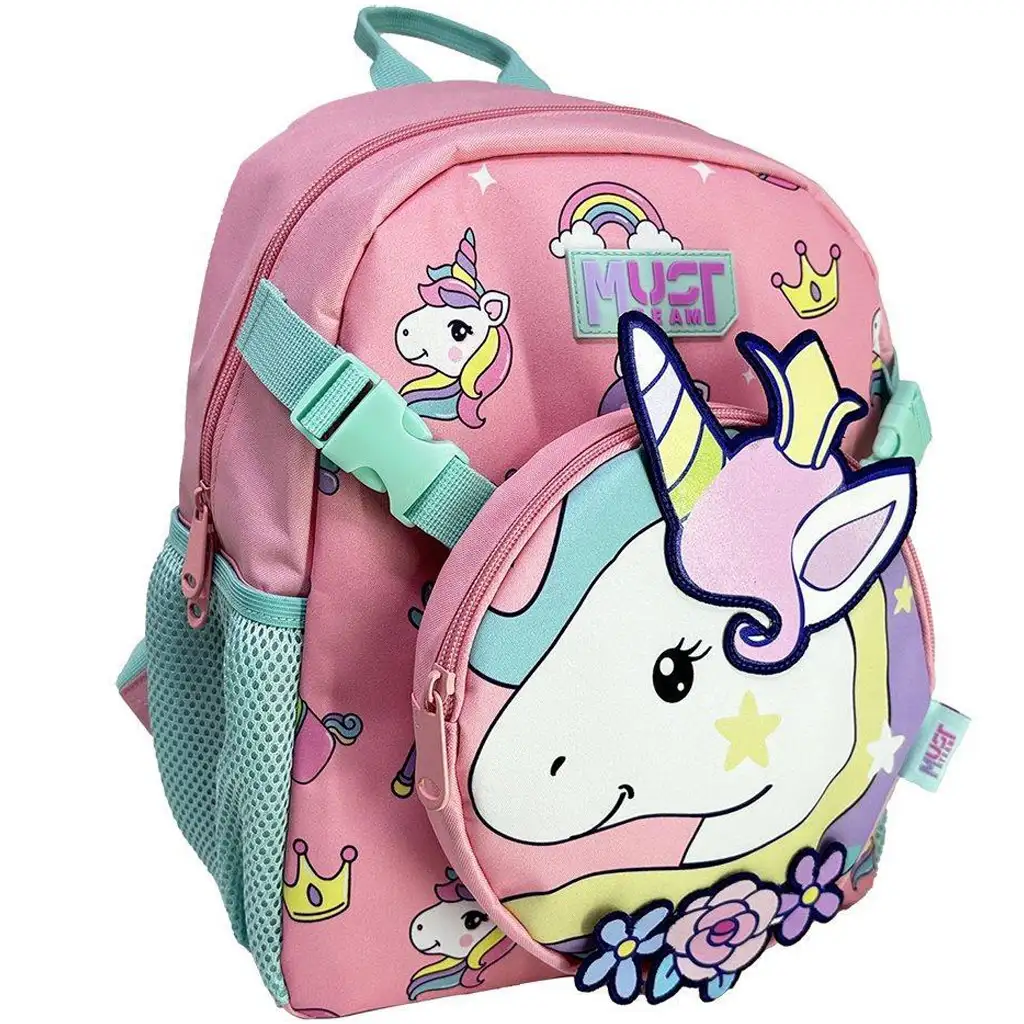 Luna: Must Team Unikornis 1 rekeszes ovis hátizsák levehető övtáskával 28x14x33cm kép 1