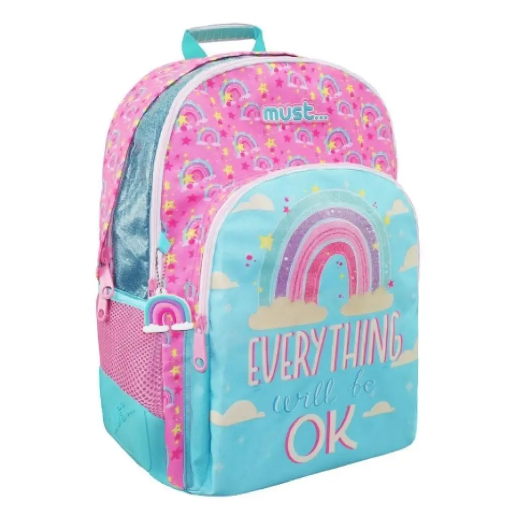 Must: Everything OK fényvisszaverő felhő mintás iskolatáska hátizsák kép 1