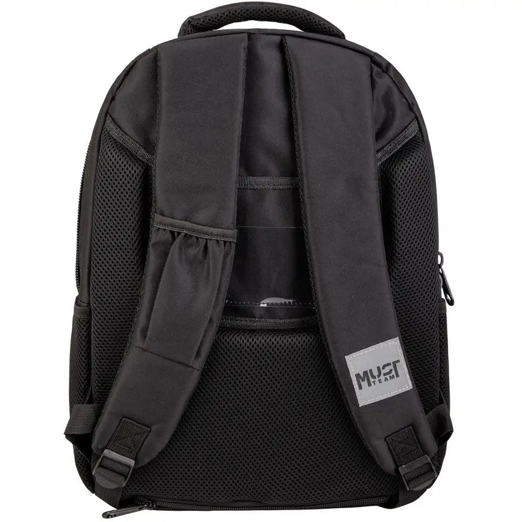 Luna: Must Team Eternal black fekete lekerekített 3 rekeszes iskolatáska, hátizsák 32x18x43cm kép 2