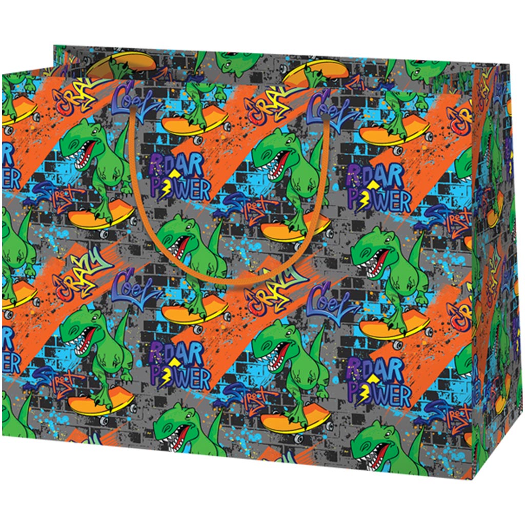 Cardex: Dínó deszka party nagy méretű ajándéktáska 26,7x13,7x33cm kép 1