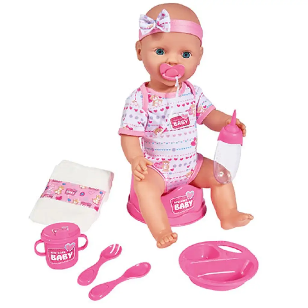 New Born Baby Pisilős baba kiegészítőkkel 43cm - Simba Toys kép 2