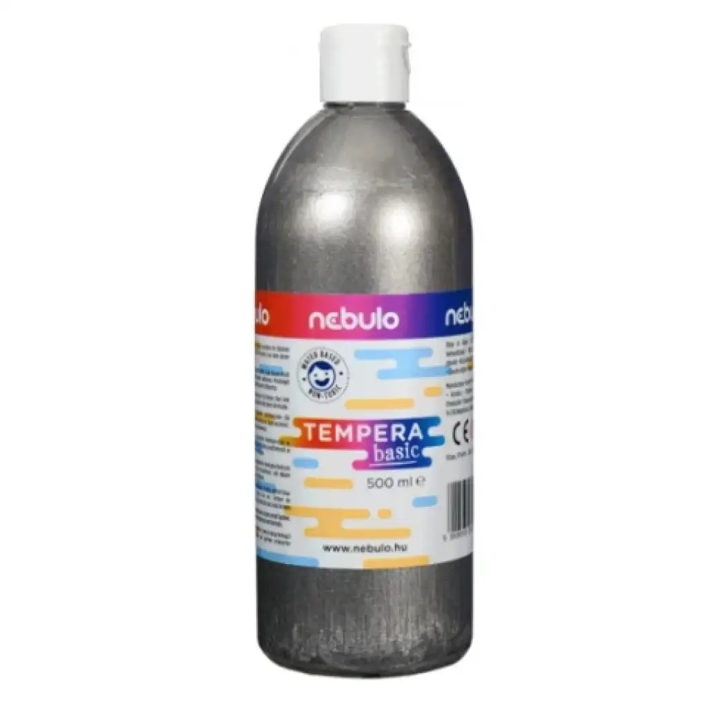 Nebulo: Ezüst színű folyékony 500ml-es tempera palackban kép 1