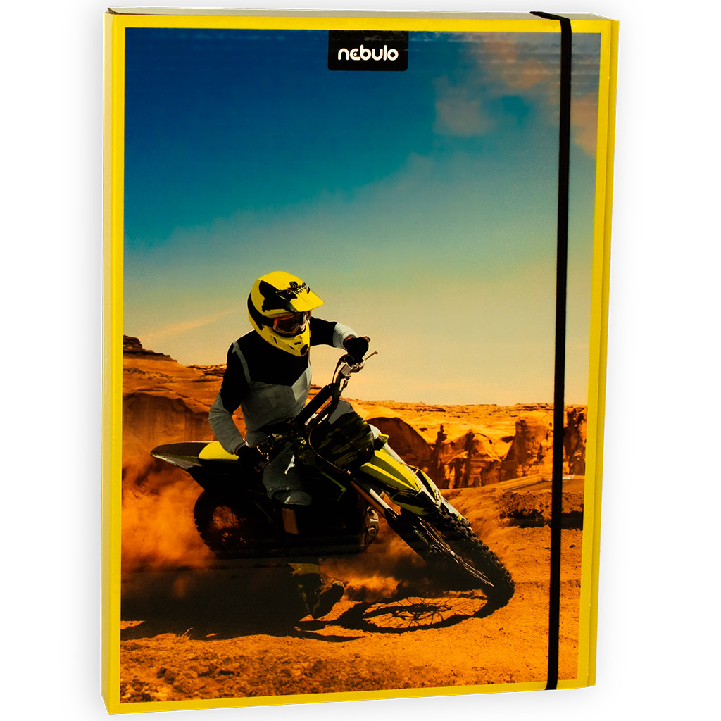 Nebulo: Füzetbox A/4-es méretben Motocross mintával kép 1