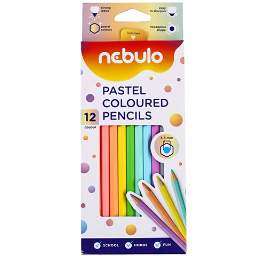 Nebulo: Pasztell színű színes ceruza készlet 12db-os szett kép 1