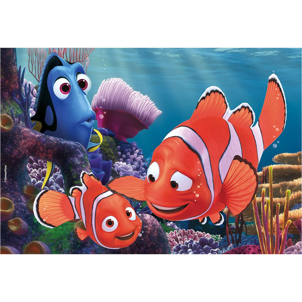 Némó nyomában 2 az 1-ben 24db-os puzzle és színező 50x35cm - Lisciani kép 2