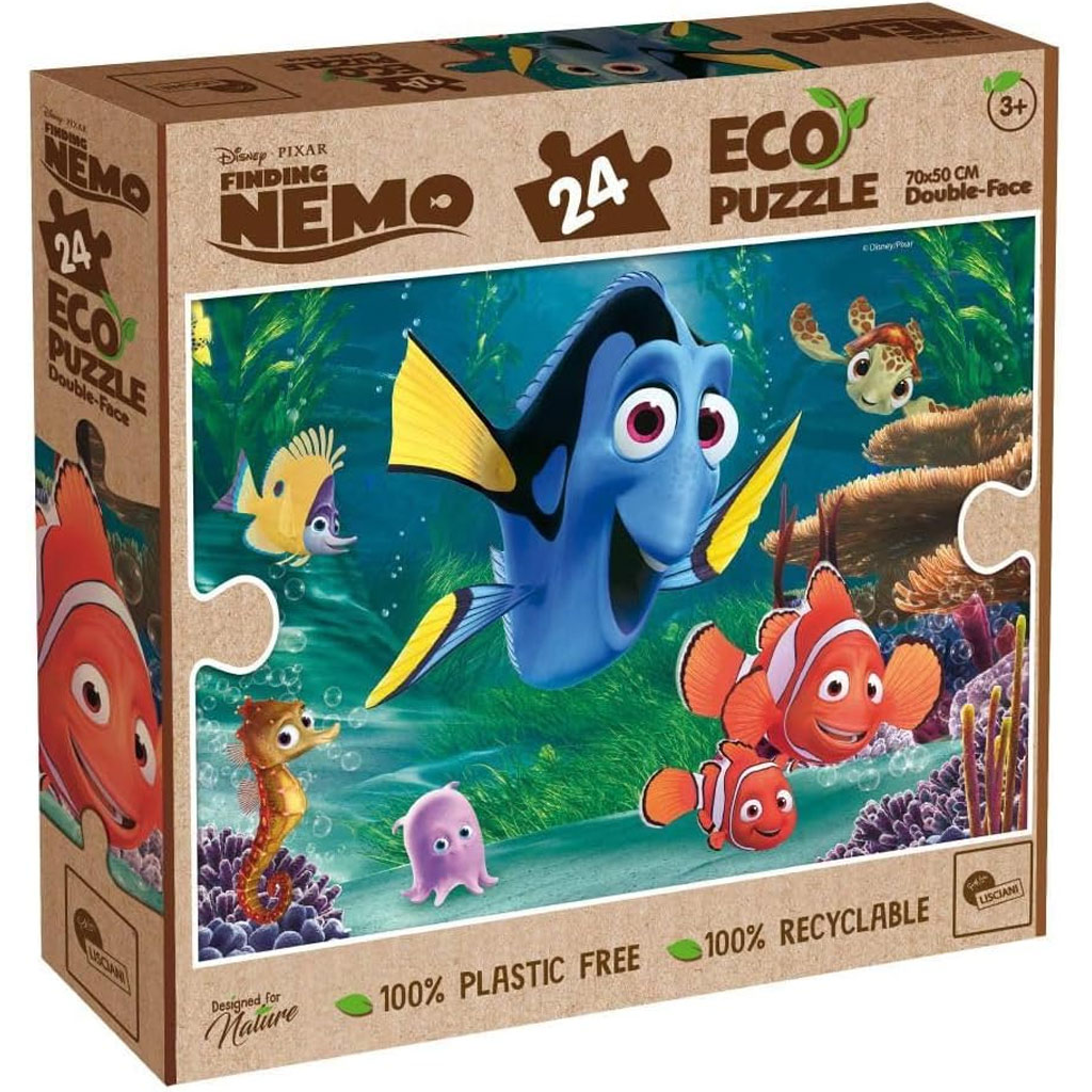 Némó nyomában 2 az 1-ben 24db-os Eco maxi puzzle és színező 70x50cm - Lisciani kép 1