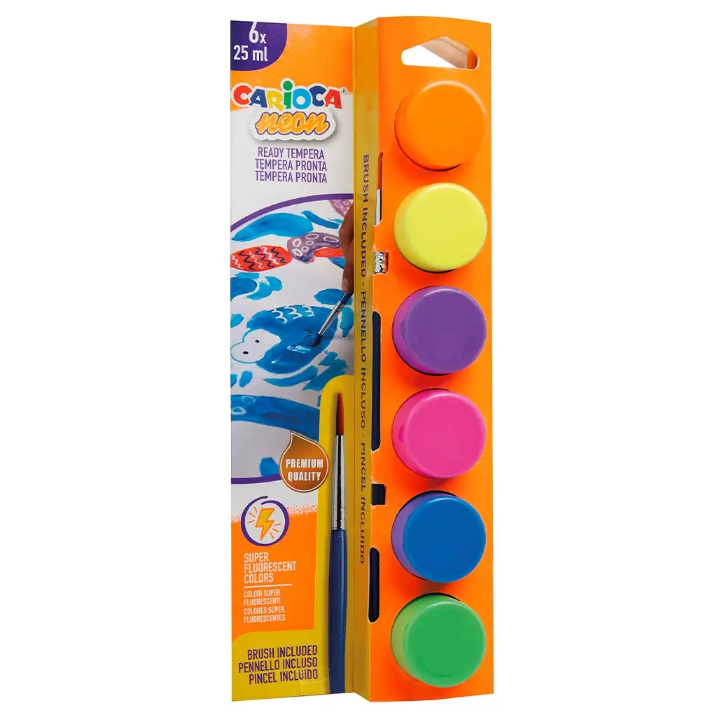 Neon tempera szett 6x25ml - Carioca kép 1