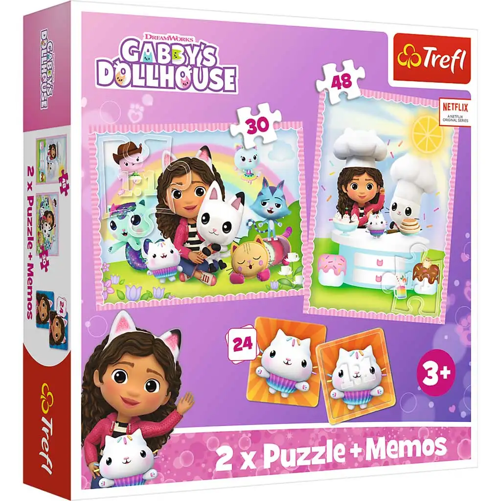 Netflix: Gabi babaháza 2 az 1-ben puzzle + memóriajáték kép 1