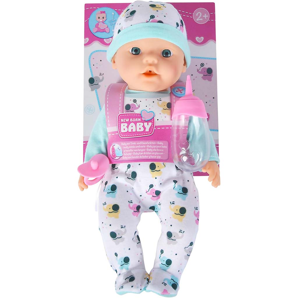 New Born Baby cumisüveges baba elefántos ruhában - Simba Toys kép 1