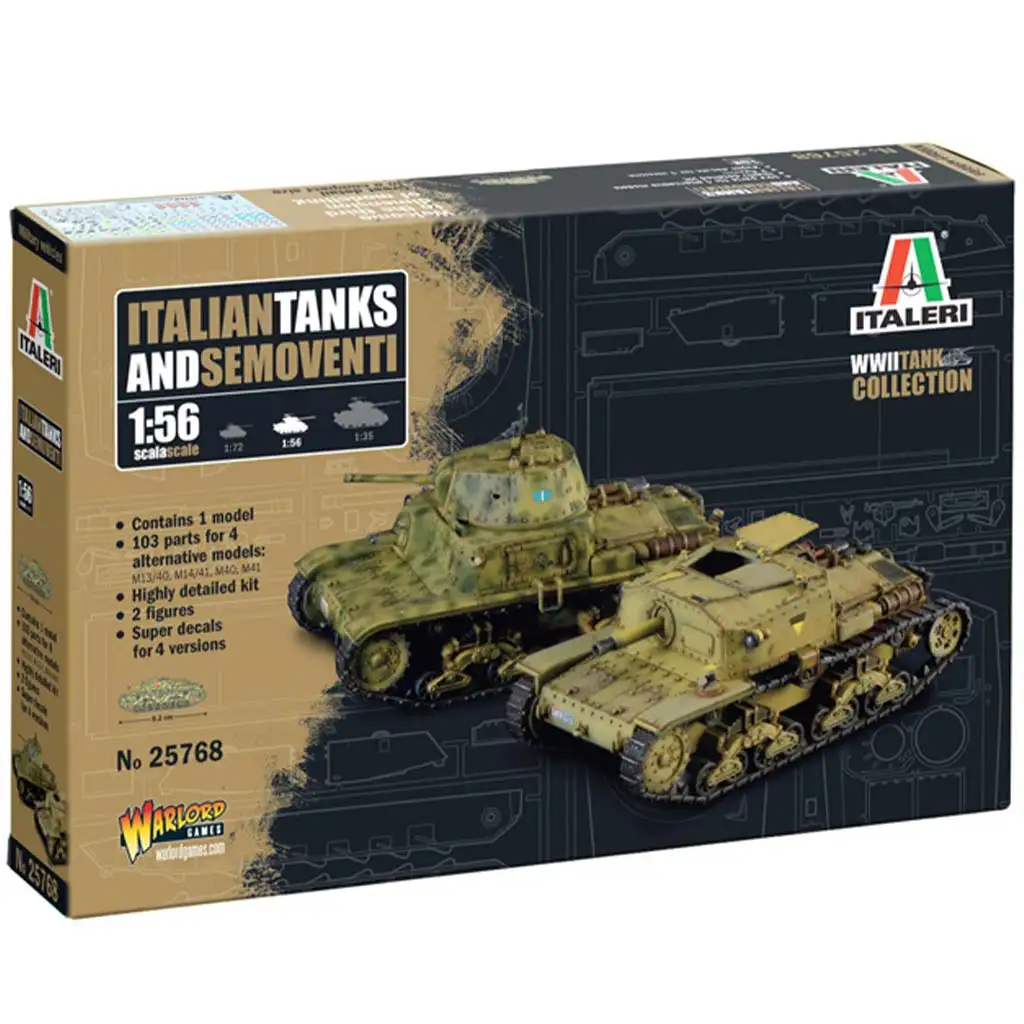 Italeri 1/56 Italian Tanks & Semoventi tank makett kép 1
