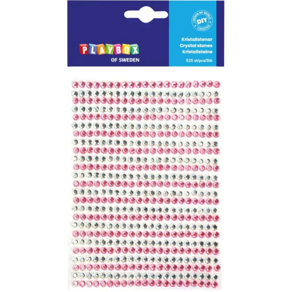 PlayBox: Öntapadós pink-ezüst strasszkő 525db kép 1