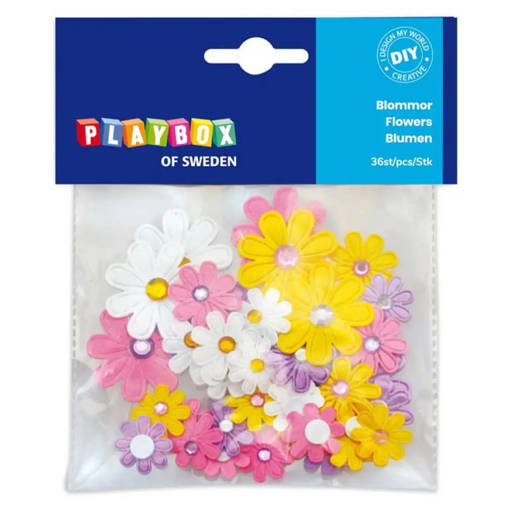 PlayBox: Öntapadós színes virágok 36db 20-35mm kép 1