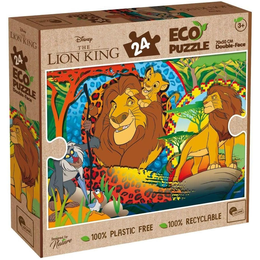 Oroszlánkirály 2 az 1-ben 24db-os Eco maxi puzzle és színező 70x50cm - Lisciani kép 1