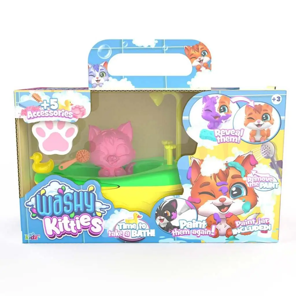 Washy Friends: Color Reveal Pancsoló cicusok káddal és kiegészítőkkel - Szörmi kép 1
