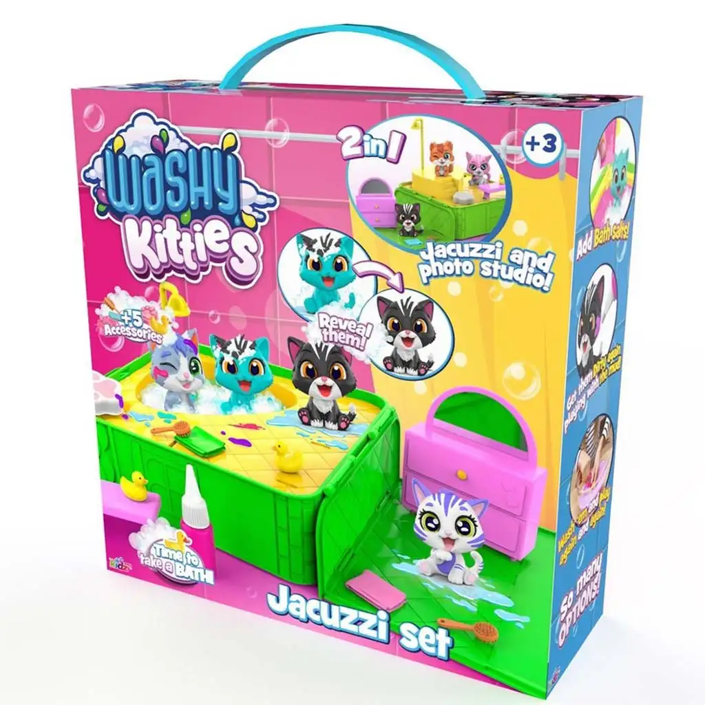 Washy Friends: Color Reveal Pancsoló cicusok jacuzzival és kiegészítőkkel kép 1