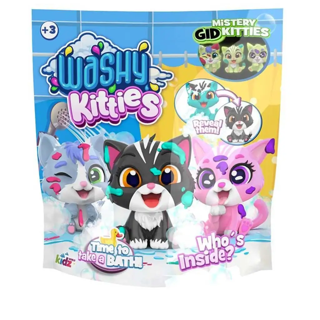 Washy Friends: Color Reveal Pancsoló cicusok meglepetés tasakban többféle 1db kép 1