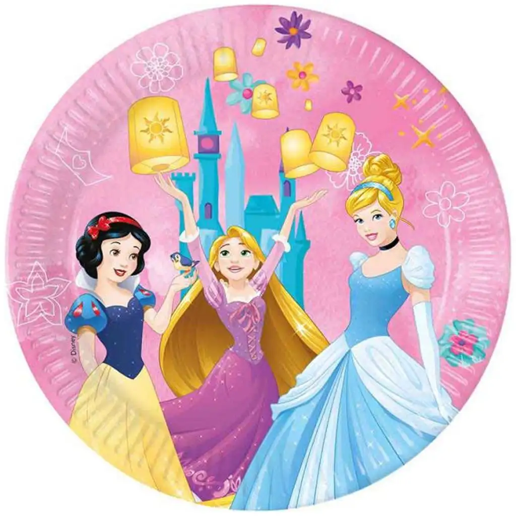 Disney Hercegnők rózsaszín papírtánér 8db-os szett 23cm kép 1