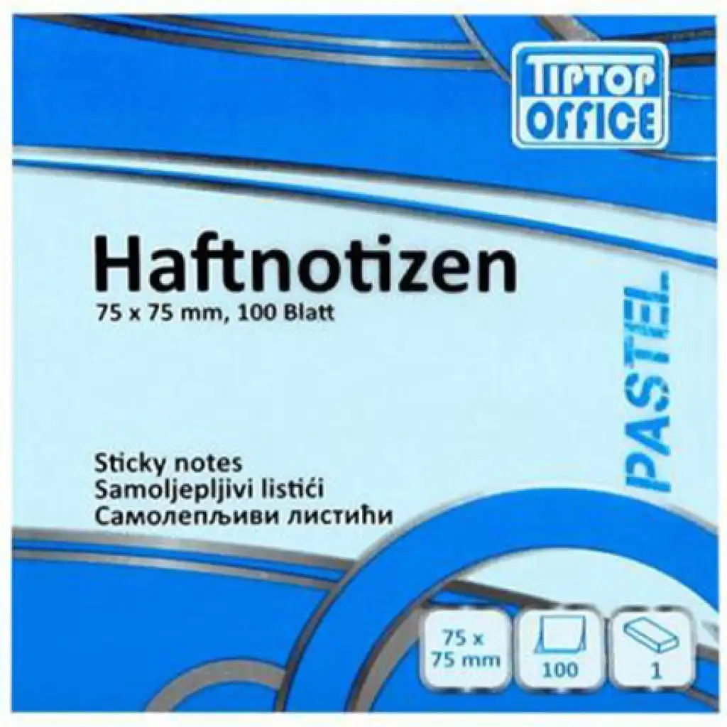 Spirit: Pasztell kék öntapadós jegyzettömb 100lapos, 75x75mm kép 1