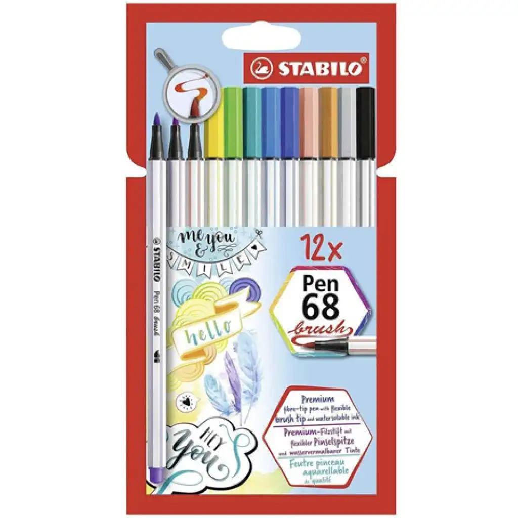 Stabilo: Pen 68 brush ecsetfilc készlet 12db-os kép 1