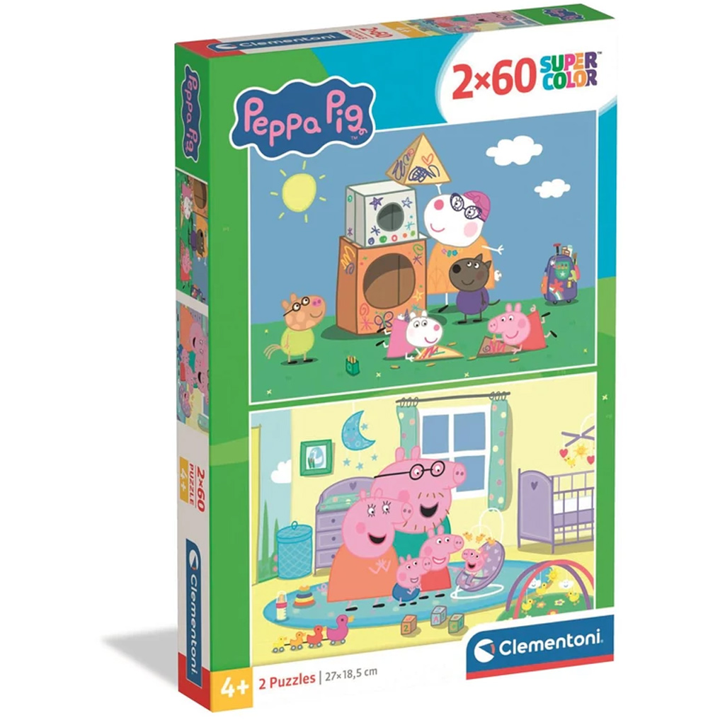 Peppa Malac 2x60db-os Supercolor puzzle - Clementoni kép 1