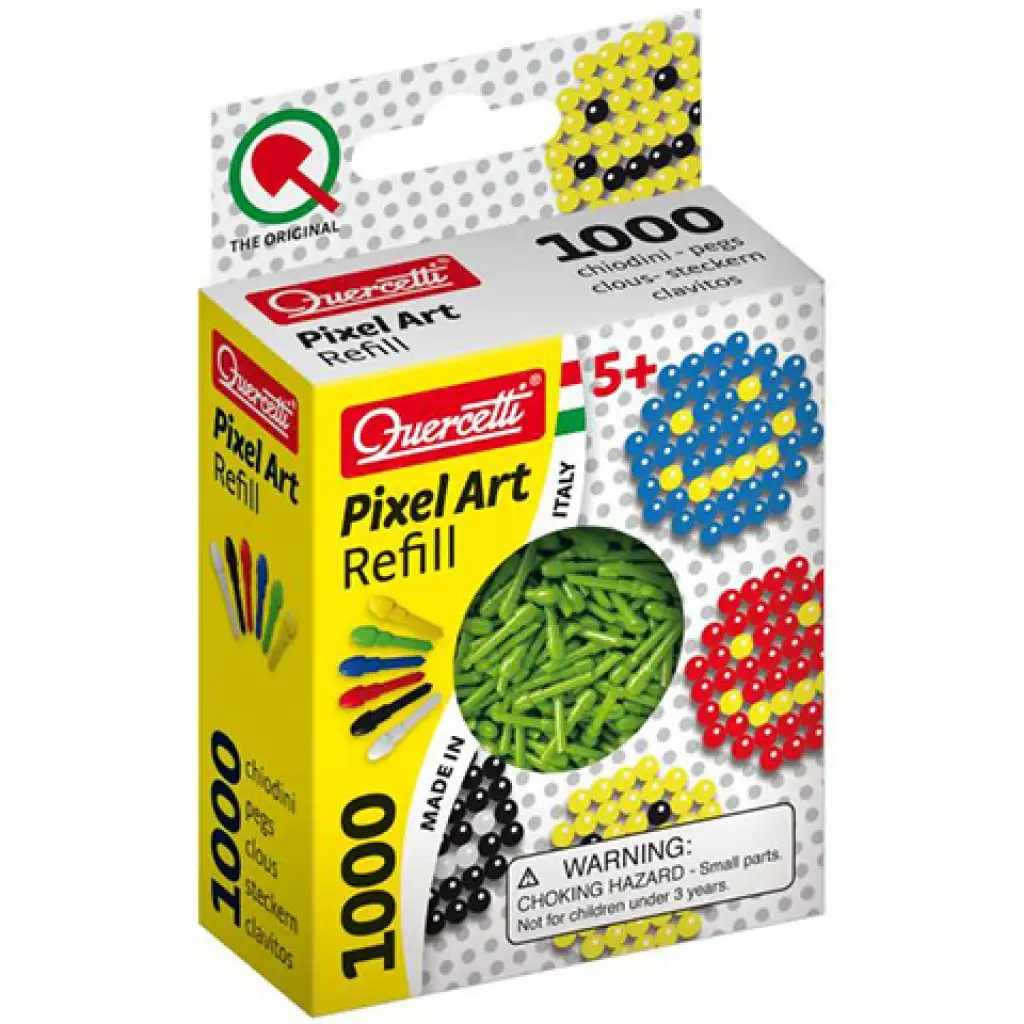 Quercetti: Pixel Art zöld színű 4mm-es pötyi utántöltő 1000db-os kép 1