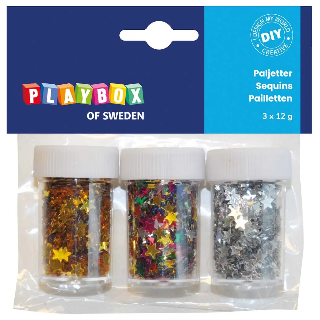 PlayBox: Dekorációs csillagok különböző színekben 3x12g-os csomag kép 1