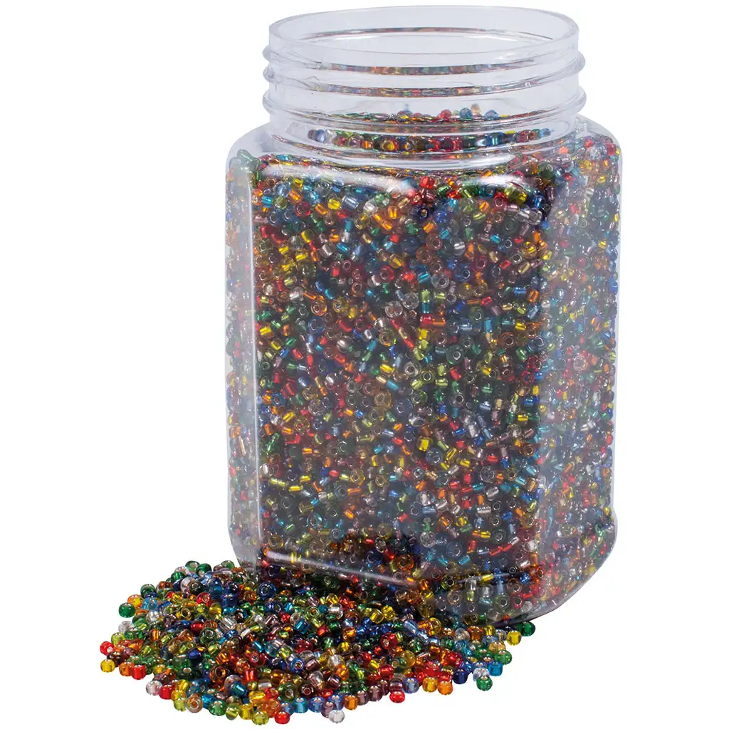 PlayBox: Fűzhető színes műanyag áttetsző gyöngyök 2-3 mm  500g kép 1